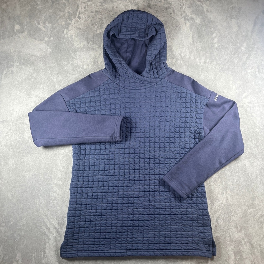 Columbia Women's M Blue Quilted Hoodie Pullover Sweatshirt Athletic Outdoors